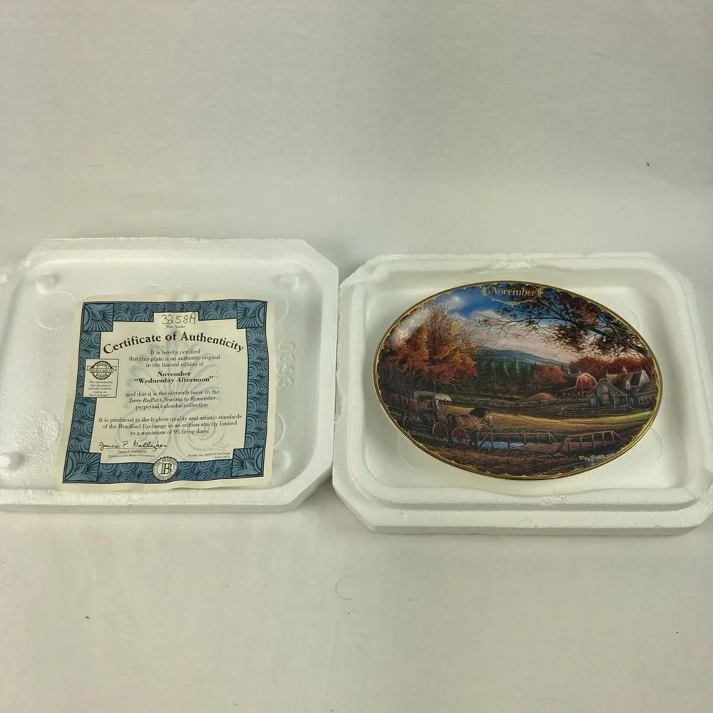The Bradford Exchange NOVEMBER Wednesday Afternoon Plate Seasons to Remember ‘99